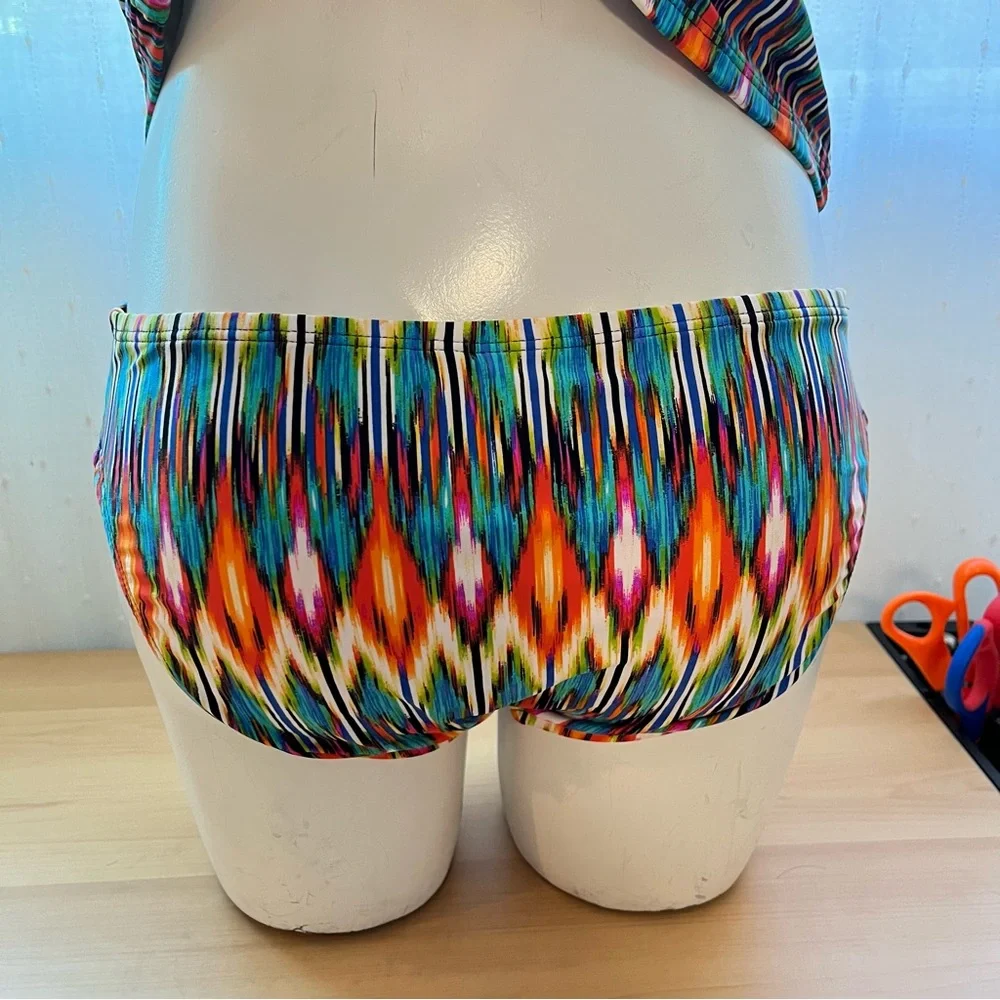 NEW Kenneth Cole Two Piece Tankini Swimsuit Medium Colorful - Picture 6 of 9